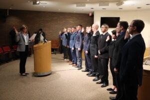 Decatur Police Patrol Officers being sworn in 1/4/2023