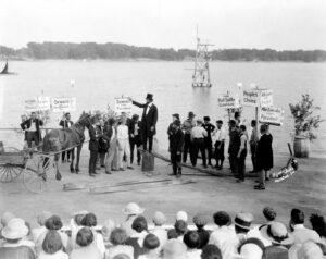 Abraham Lincoln visit to Decatur portrayal - Pageant of the Waters - 1923