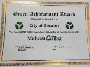 2022 recycling certificate