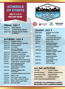 Centennial Lake Fest Schedule of Events