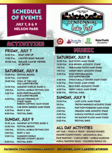 Centennial Lake Fest schedule of events