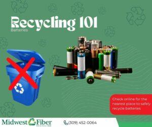 graphic showing how to recycle batteries