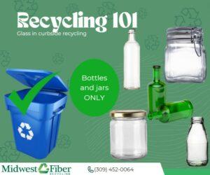 graphic explaining how to recycle glass bottles and jars